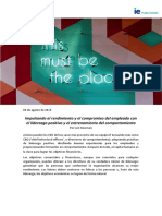 Impulsando El Rendimiento y El Compromiso Del Empleado Con El Liderazgo Positivo y El Entrenamiento Del Comportamiento