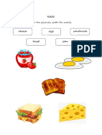 Sandwich Eggs Cheese Toast Jam: Draw Lines To Match The Pictures With The Words