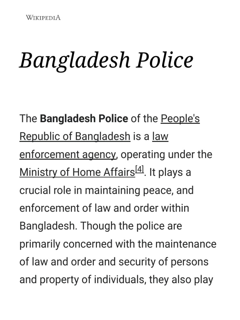 Overview of Bangladesh Police Structure | PDF | Ranks | Emergency Services