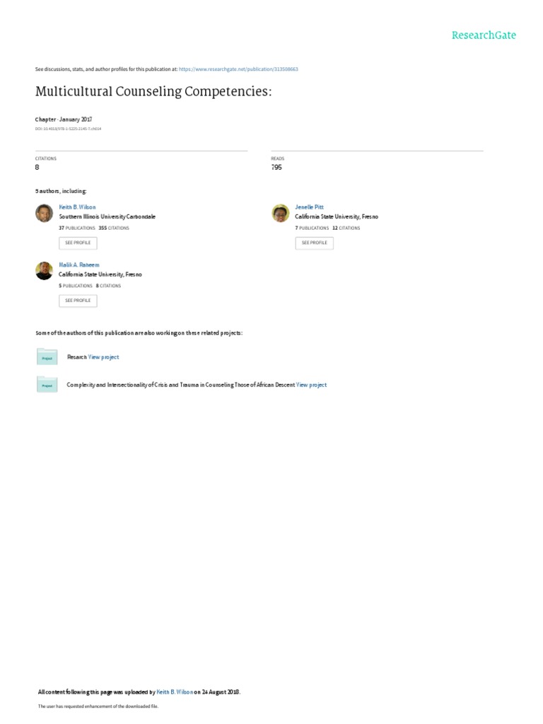 Multicultural Counseling Competencies:: January 2017 | PDF | Minority ...