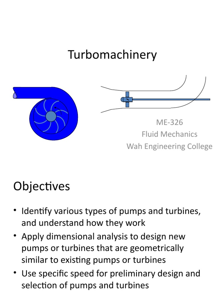Turbomachinery: ME-326 Fluid Mechanics Wah Engineering College | PDF ...