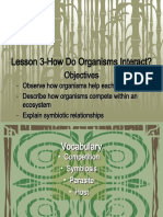 Lesson 3-How Do Organisms Interact?: Objectives