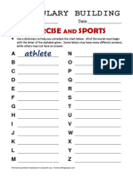 Exercise Sports: Vocabulary Building