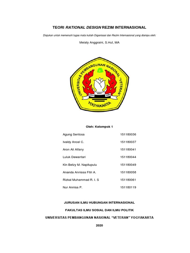 Teori Rasional Desain Rezim Internasional | PDF