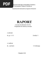 Raport: Ministerul Educației Al Republicii Moldova Universitatea Tehnică A Moldovei