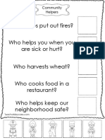 Answer The Question Worksheets Community Helpers