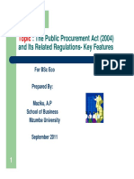 Topic - Public Procurement Act (2004) - Key Features - Improved Vers PDF