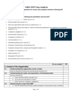 Gap Analysis ISO 14001-2015