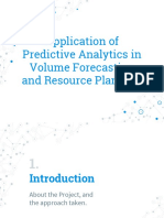 Application of Predictive Analytics in Volume Forecasting and Resource Planning
