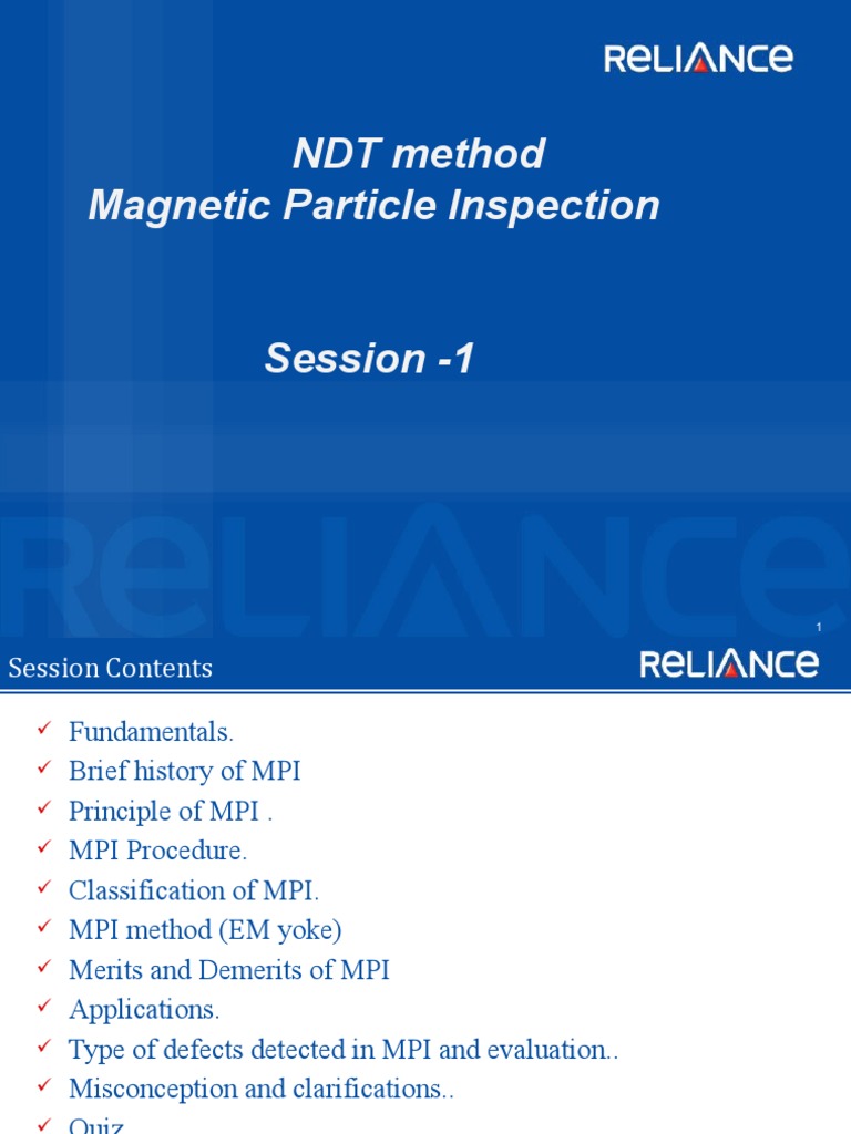 NDT Method Magnetic Particle Inspection | PDF | Magnetism | Magnet