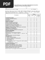 Pre-Service Teacher Daily Teaching Performance Rating (Minimum of 5 Observed Teaching Sessions)