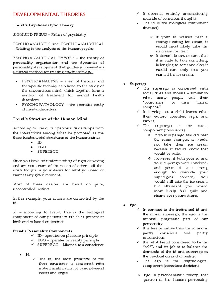 ED 11 Notes | PDF | Id | Psychoanalysis