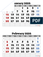 Printable 2020 Monthly Calendar with Holidays