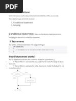 Control Structure:: Conditional Statement