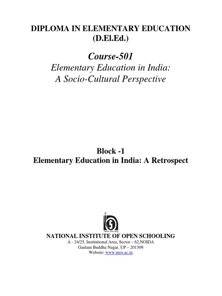 Diploma in Elementary Education Overview | PDF | Educational Technology ...