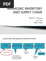 Managing Inventory and Supply Chain: Mariel S.P Reyes BA 106 Mba-Hrm