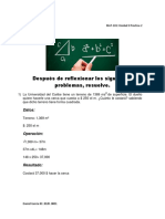 Después de Reflexionar Los Siguientes Problemas, Resuelve.: Datos