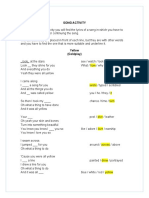 Instructions: in This Activity You Will Find The Lyrics of A Song in Which You Have To