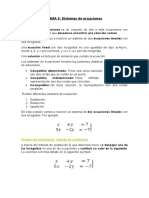 TEMA 8. RESUMEN TEMA 8 SISTEMAS DE ECUACIONES