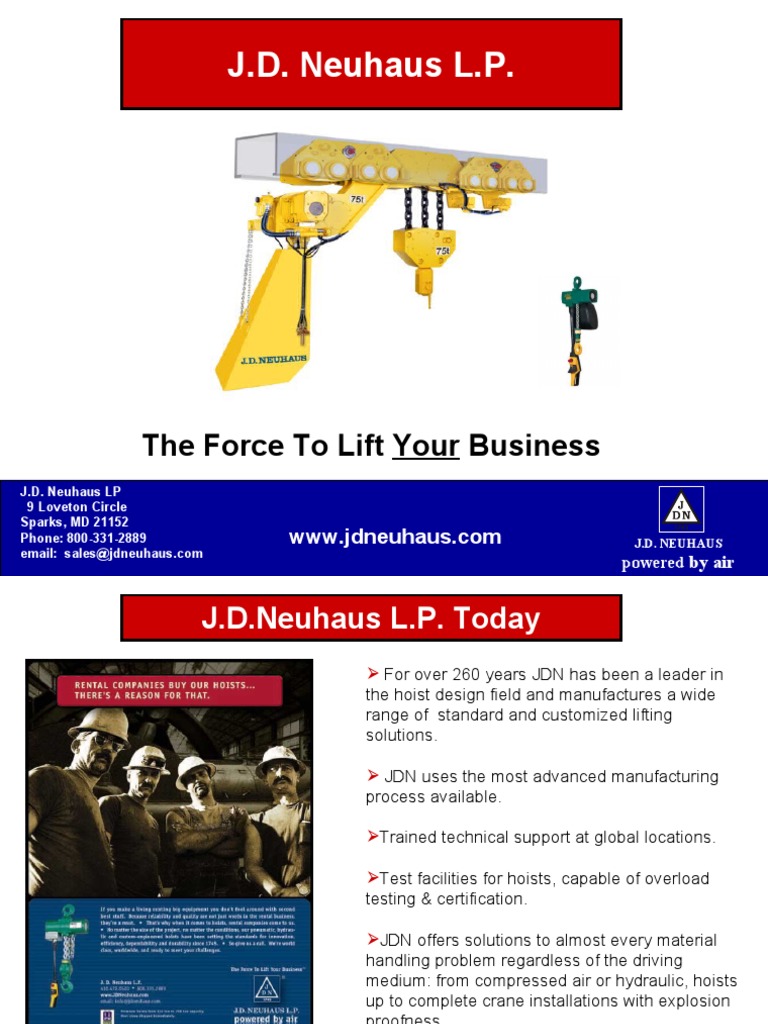 The Force To Lift Your Business An Overview of J.D. Neuhaus L.P.'s Air