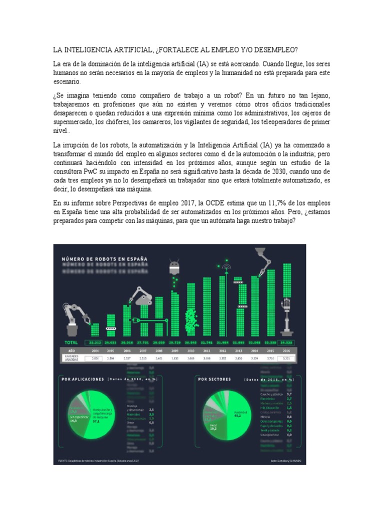 Impacto de la IA en el empleo futuro | PDF | Inteligencia artificial ...