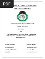 Dr. Ram Manohar Lohiya National Law University, Lucknow: Subject: Land Law (Uttar Pradesh) Session: 2019 - 2020