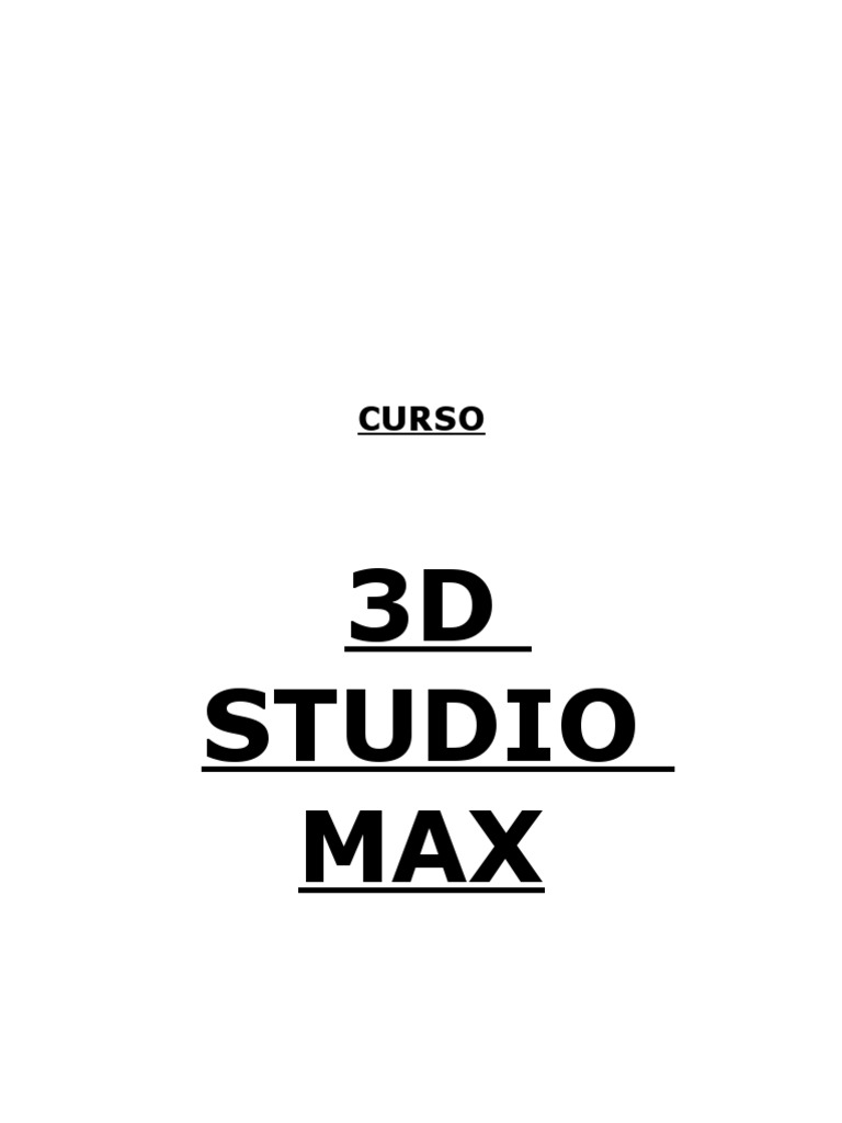 Curso 3d Studio Max PDF Autodesk 3DS Max C mera