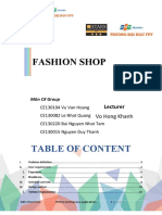 Fashion Shop: Table of Content