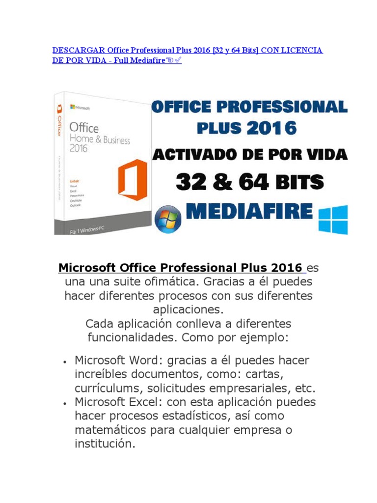 Office Professional Plus 2016 | PDF