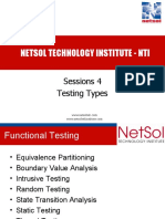 Netsol Technology Institute - Nti: Sessions 4 Testing Types