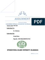 Assignment: Submitted To: Dr. Rehana Submitted By: Arooj Raza Reg No. 578-FBAS/MSPHY/F19