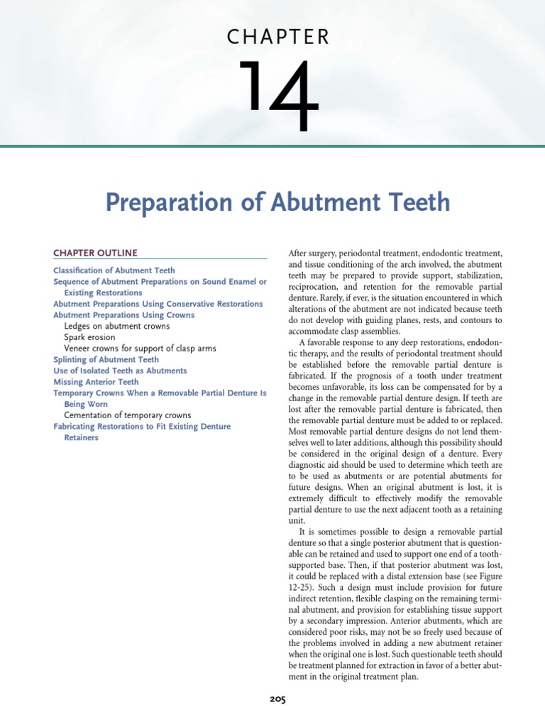 CHAPTER 14 Preparation of Abutmen 2011 McCracken S Removable Partial Prost PDF