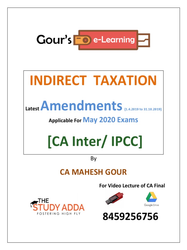 CA Inter IPCC IDT Amendments May2020 Exam | PDF | Value Added Tax ...
