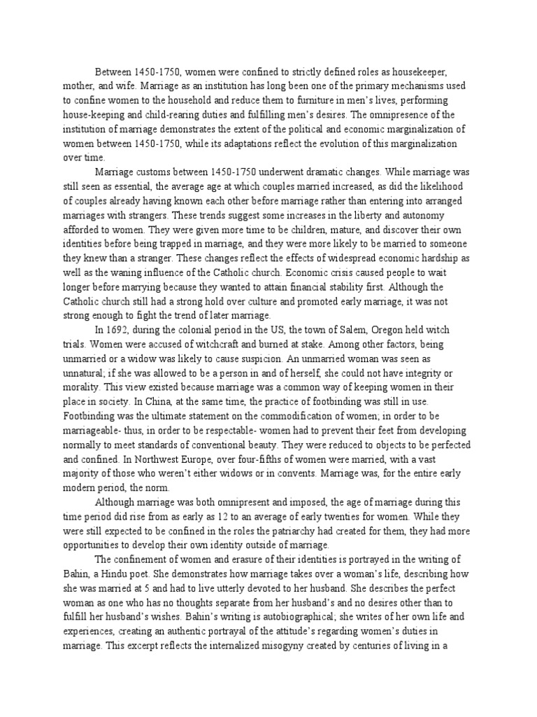 Women's Roles DBQ | PDF | Marriage | Salvation