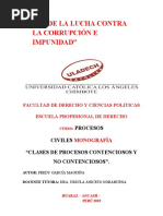 Clases de Procesos Contenciosos y No Contenciosos