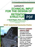 Geotechnical Input For The Design of Retention Structures: J. David Rogers, PH.D., P.E., P.G