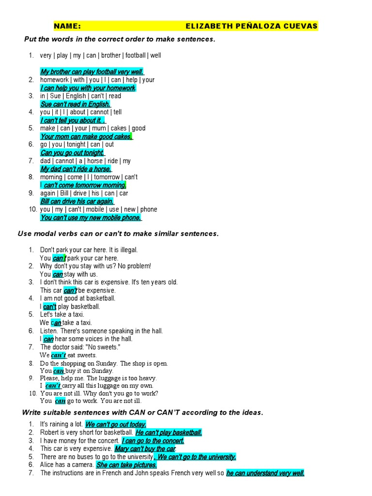 Put The Words in The Correct Order To Make Sentences. Eat Sweets. Buy It On Sunday. Carry All