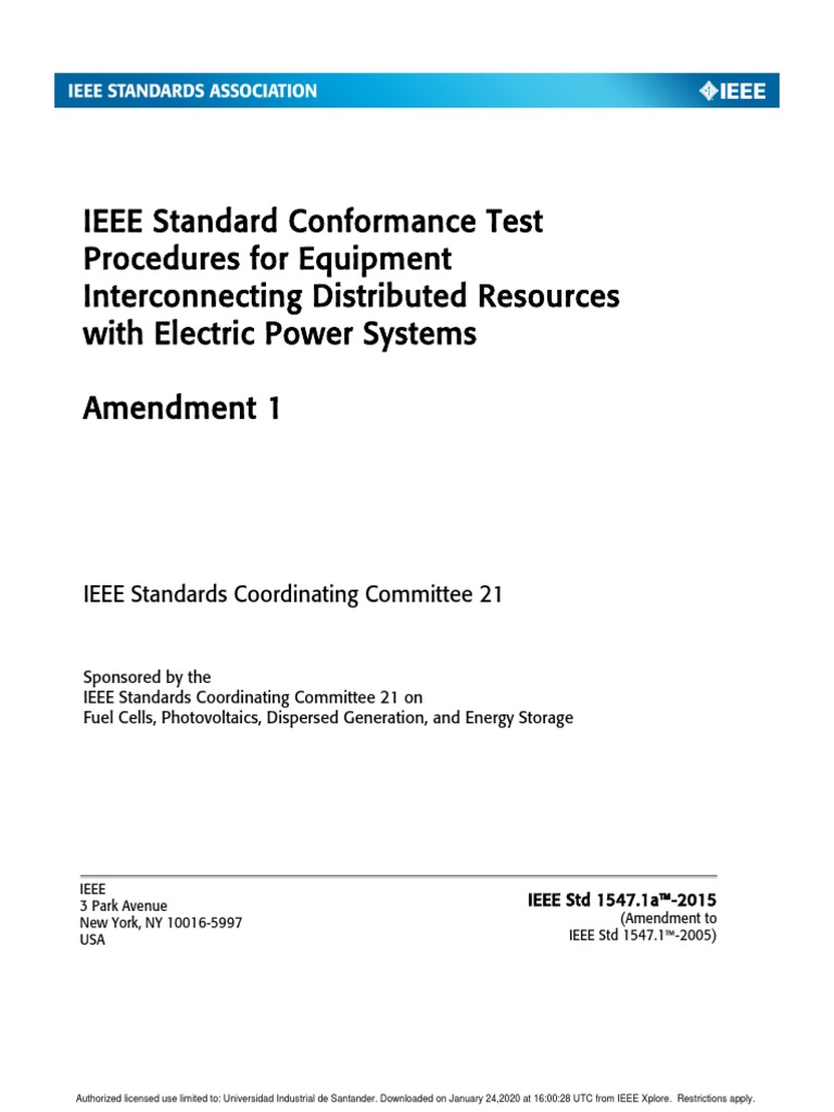 IEEE Standard Conformance Test Procedures For Equipment Interconnecting ...