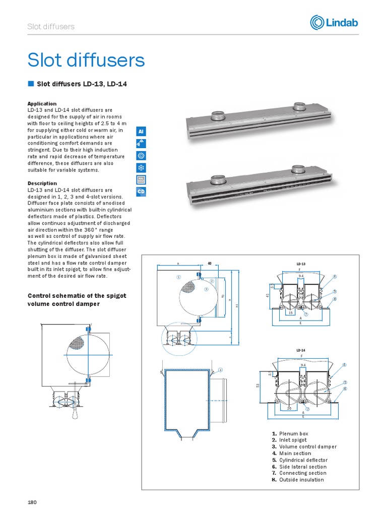 Slot Diffusers LD-13, LD-14 | PDF | Duct (Flow) | Manufactured Goods