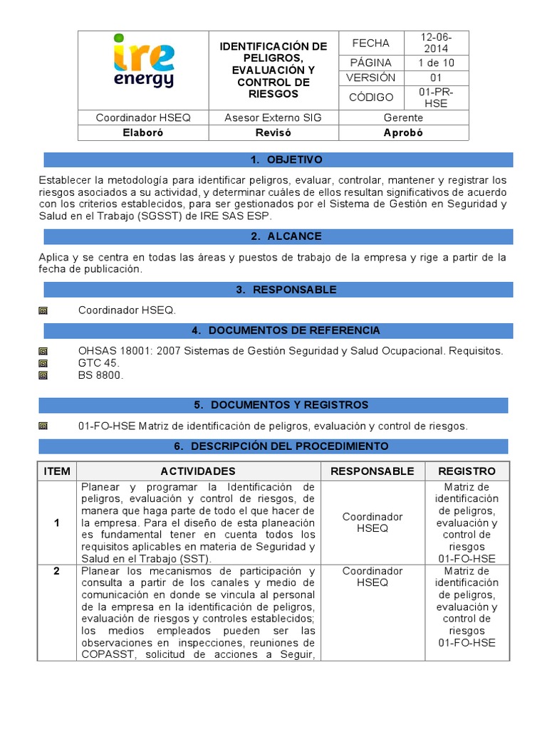 Evaluación y Control de Riesgos HSE | PDF | Toxicidad | Riesgo