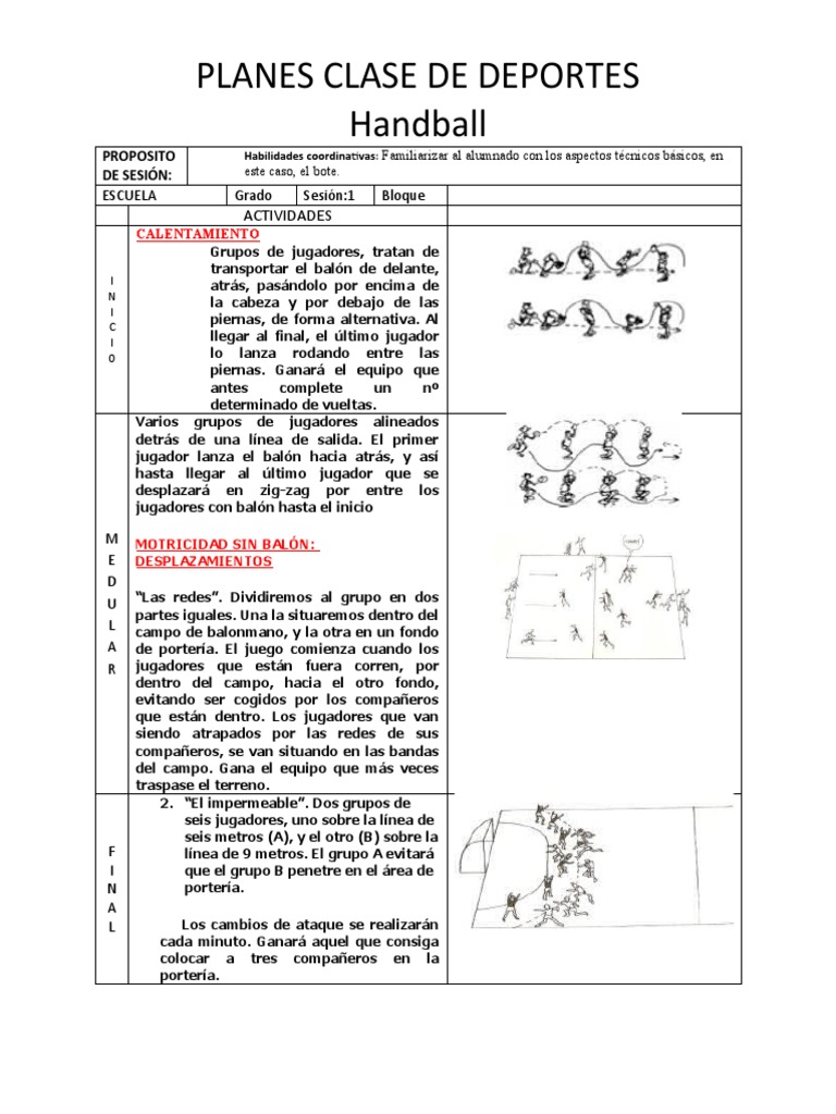 Clase de Handball para Secundaria | PDF | Defensor (Asociación de ...
