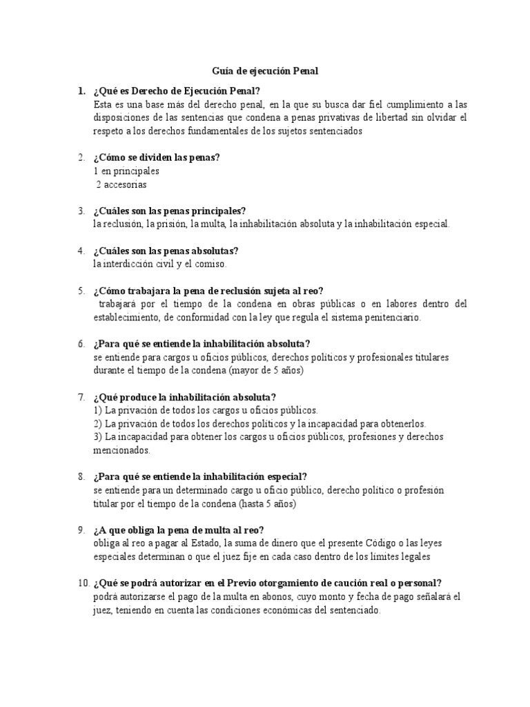 Guía Completa de Ejecución Penal | PDF | Castigos | Prisión
