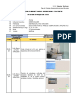 Plan de Trabajo Remoto Del Personal Docente Del 11 Al 15 Mayo