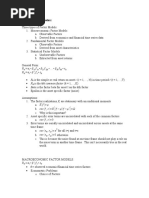 Factor Model Notes