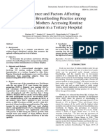 Prevalence and Factors Affecting Exclusive Breastfeeding Practice Among Nursing Mothers Accessing Routine Immunization in A Tertiary Hospital