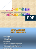 Operaciones Preliminares en Procesos Industriales