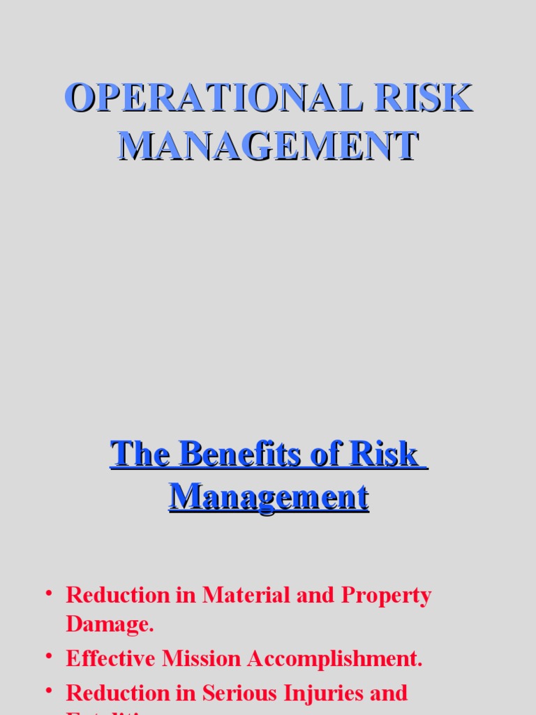 Operational Risk Management Pdf