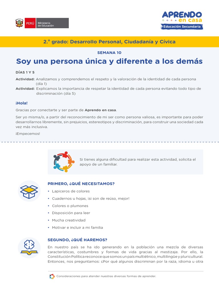 Respeto a la Identidad y Diversidad | PDF | Discriminación | Problemas ...
