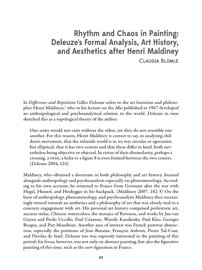 Claudia BlumleRhythm and Chaos in Painting, Deleuze Formal Analysis