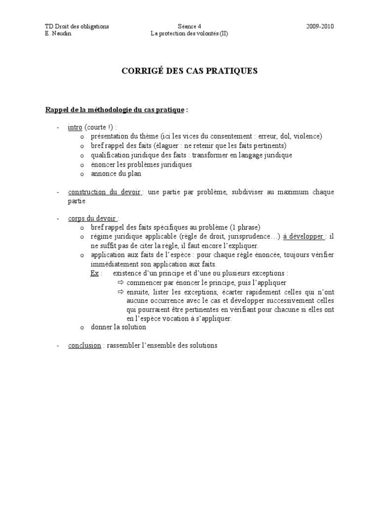 Cas Pratique Droit Des Sociétés Corrigé Pdf